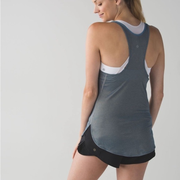 Lululemon What The Sport Singlet Iridescent Tank in Heathered Poseidon Gold Sz 2 - Picture 3 of 10